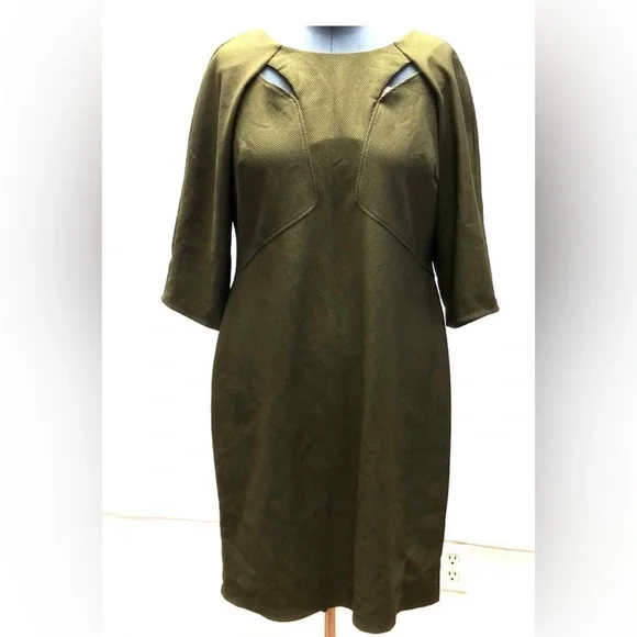 brown swirl print dress Long Sleeve Lace Tea Length Rockabilly Wedding Dress main image 0